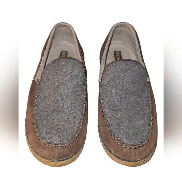 Sorel Men's Dude Moc Size 10, Brown and Gray Loafers - Picture 2 of 7